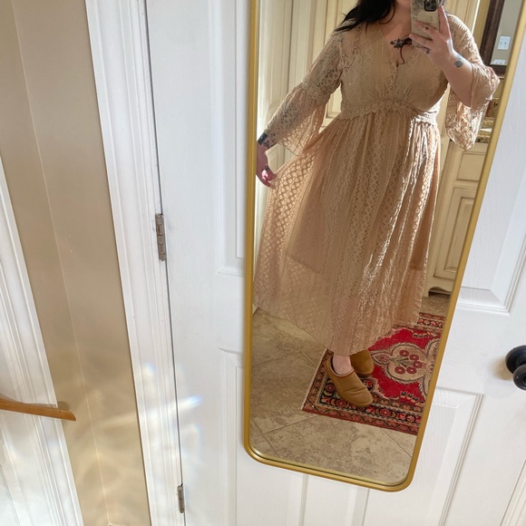 Lead Singer Taupe Maxi Dress 1X NWOT - Picture 2 of 5